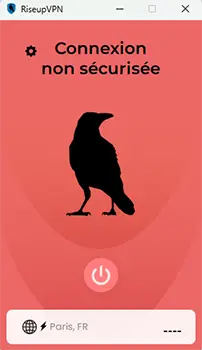 Interface de riseupVPN quand il est éteint