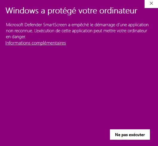 Confirmation Windows pour ouvrir le fichier d'installation de qBittorrent